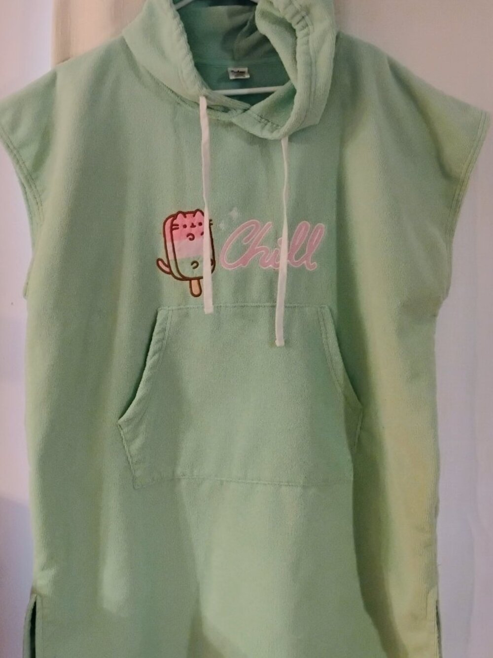 Pusheen Terry Cloth Hooded Poncho Beach Cover Up One Size